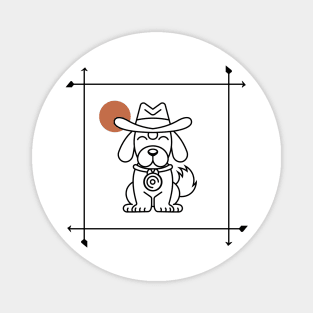 simple Cowboy Dog Design Magnet